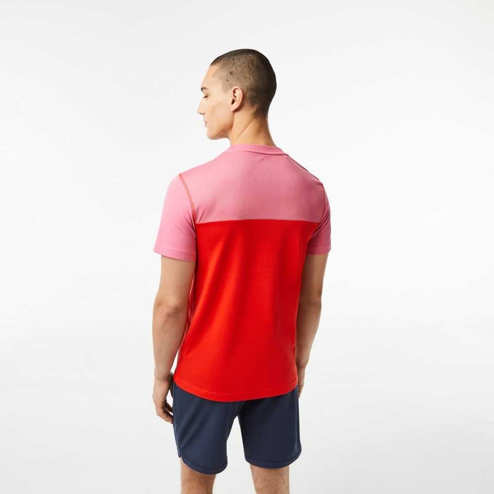 Lacoste Tennis x Daniil Medvedev Jersey Rosa Röda Blå | SWZLU-0178