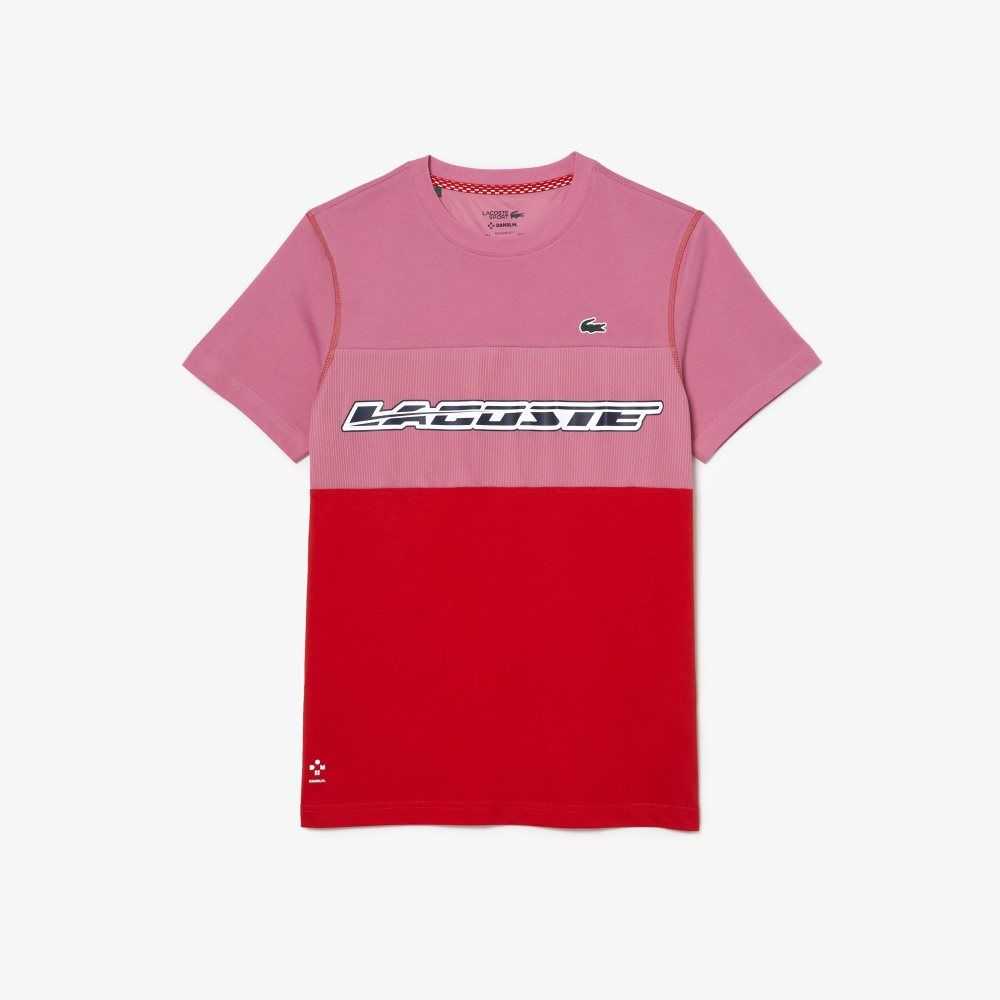 Lacoste Tennis x Daniil Medvedev Jersey Rosa Röda Blå | SWZLU-0178