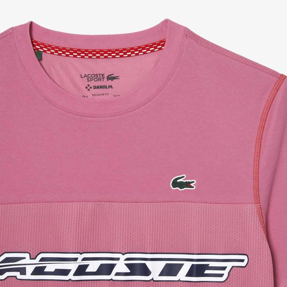 Lacoste Tennis x Daniil Medvedev Jersey Rosa Röda Blå | SWZLU-0178