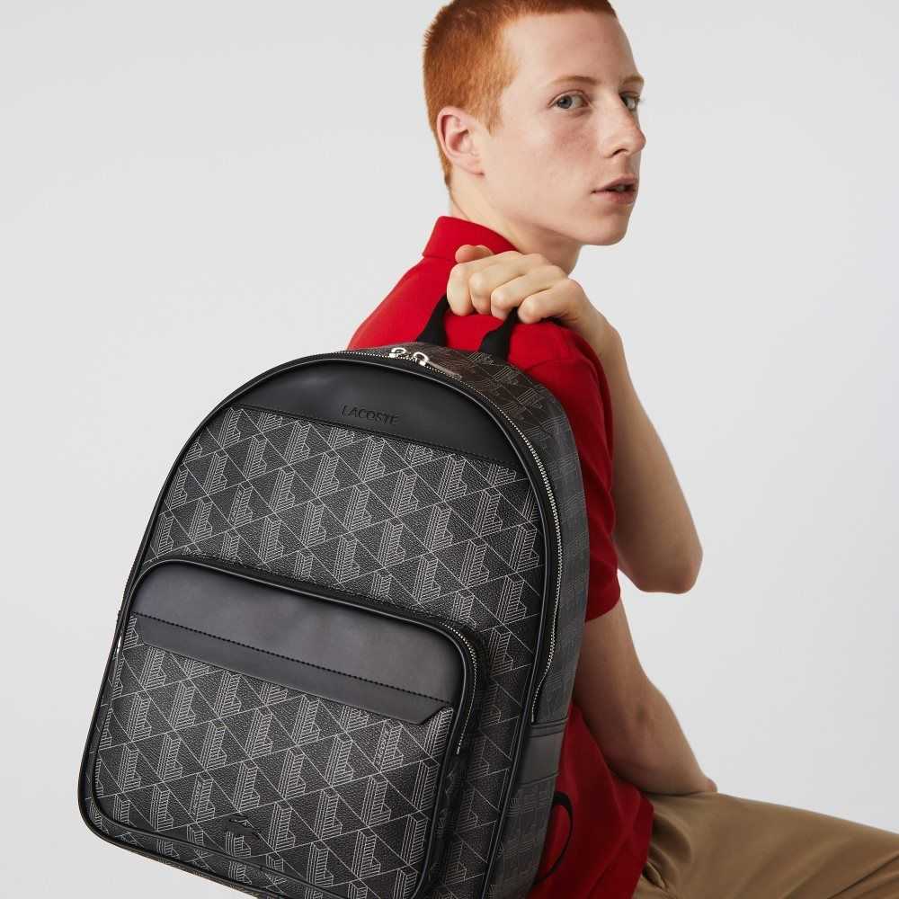 Lacoste The Blend Monogram Canvas Backpack Olika Färger | BPLGQ-5867