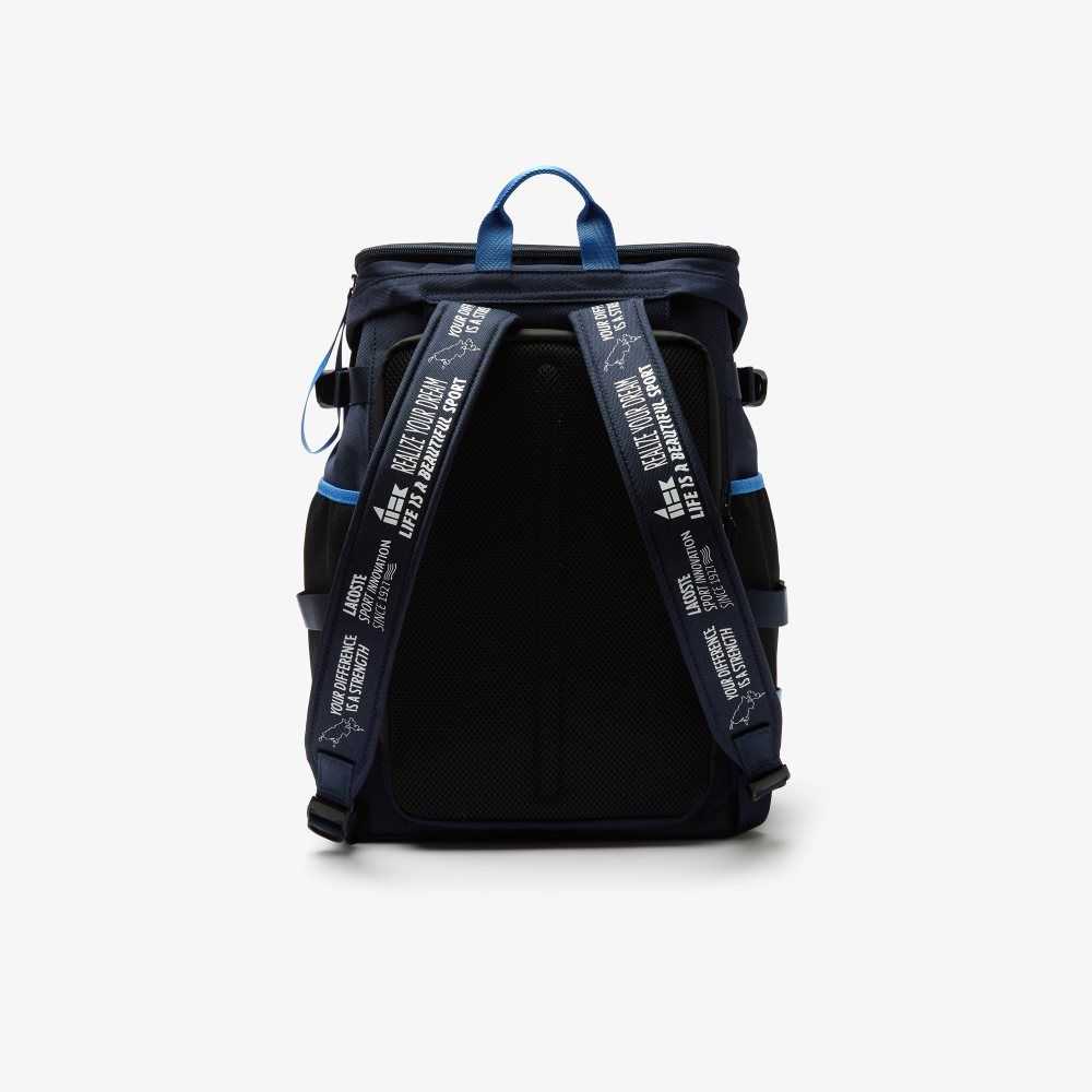 Lacoste Theo Curin Technical Canvas Backpack Marinblå | SOQJA-0937