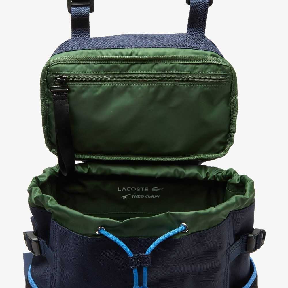 Lacoste Theo Curin Technical Canvas Backpack Marinblå | SOQJA-0937