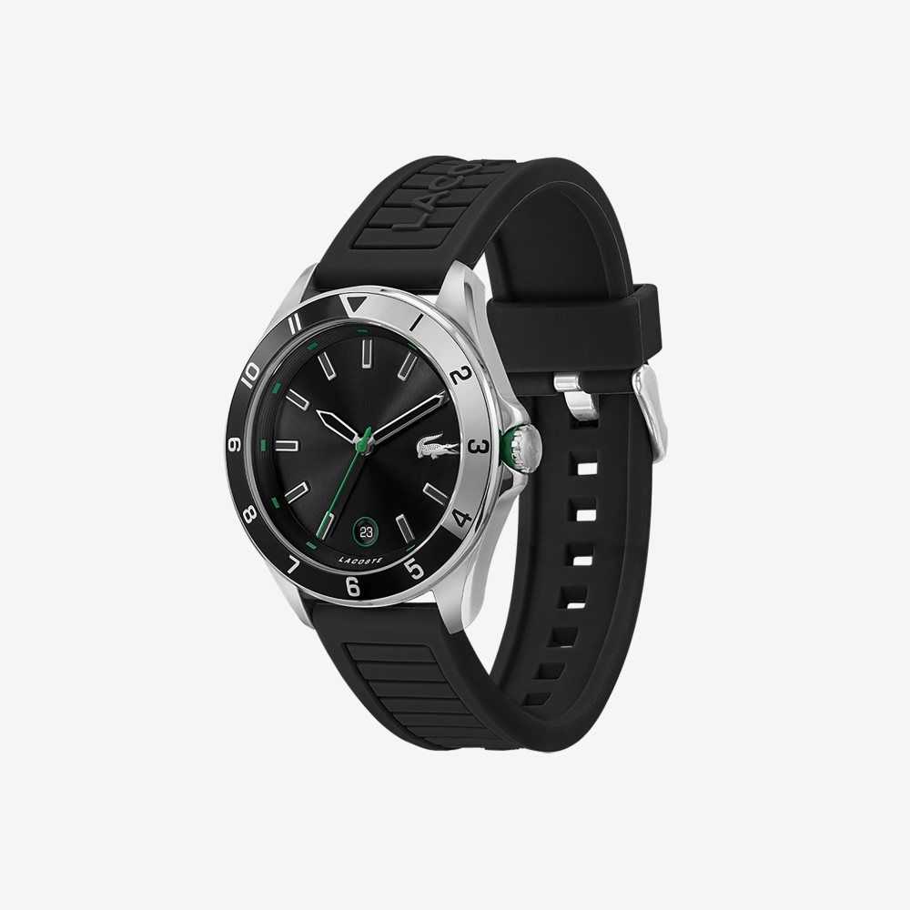 Lacoste Tiebreaker 3 Hands Black Silikon Svarta | PFIZS-0534