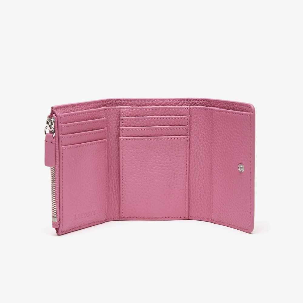 Lacoste Top Grain Läder Flap Close Wallet Olika Färger | DFPMO-7925