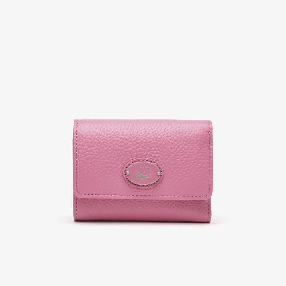 Lacoste Top Grain Läder Flap Close Wallet Olika Färger | DFPMO-7925