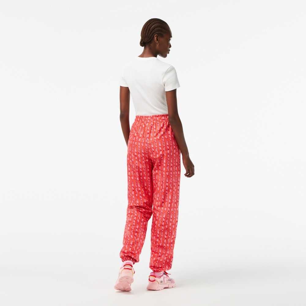 Lacoste Track Pants with Logo Print Orange Röda Rosa | YFDIV-1630