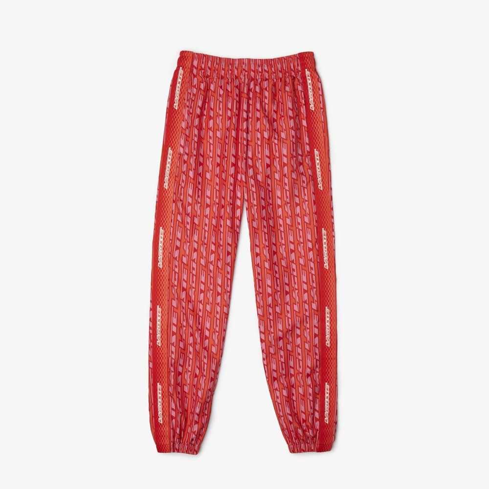 Lacoste Track Pants with Logo Print Orange Röda Rosa | YFDIV-1630