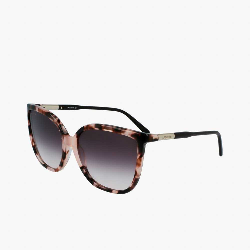 Lacoste Tubular Temple Butterfly Acetate Rosa | AHTFE-8512