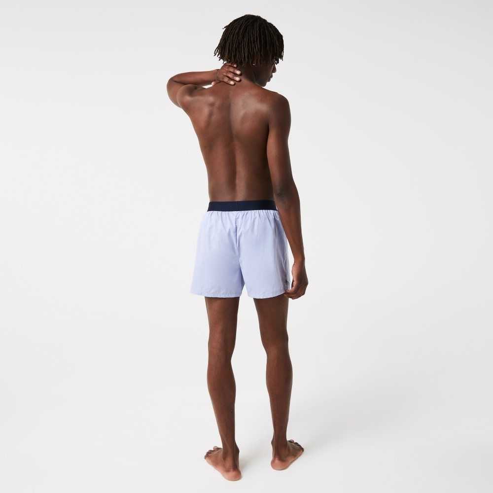 Lacoste Ultra-Soft Bomull Boxer 3-Pack Marinblå Blå Blå | TMQBZ-1546