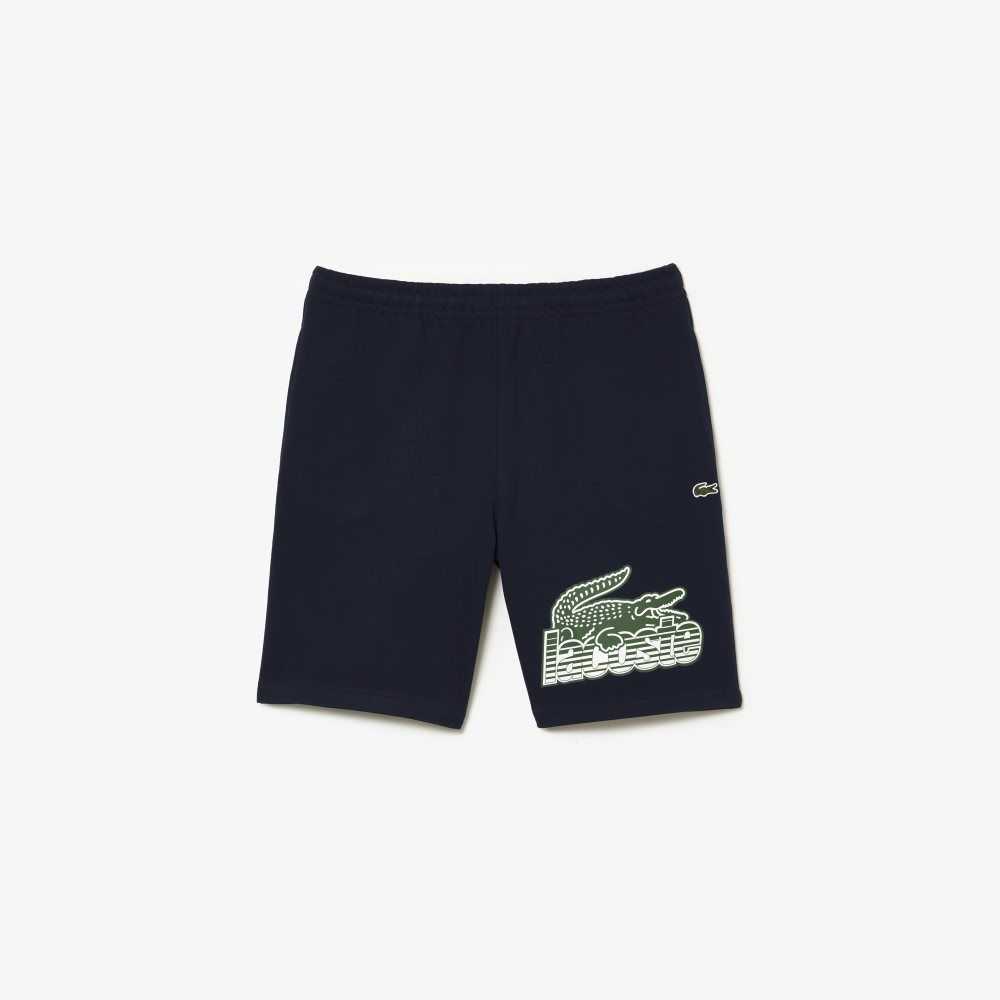 Lacoste Unbrushed Bomull Fleece Shorts Marinblå Blå | WIQKO-6807