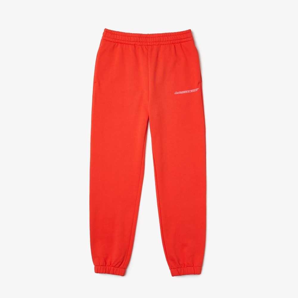 Lacoste Unbrushed Flannel Joggers Orange | OIMEX-1245