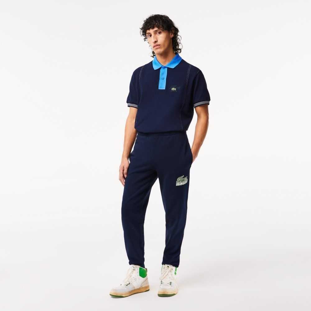 Lacoste Unbrushed Fleece Track Pants Marinblå Blå | THSPL-8310