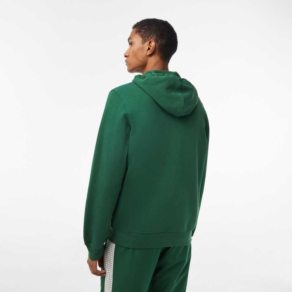 Lacoste Unbrushed Fleece Zipped Hoodie Gröna | PRNUC-2930