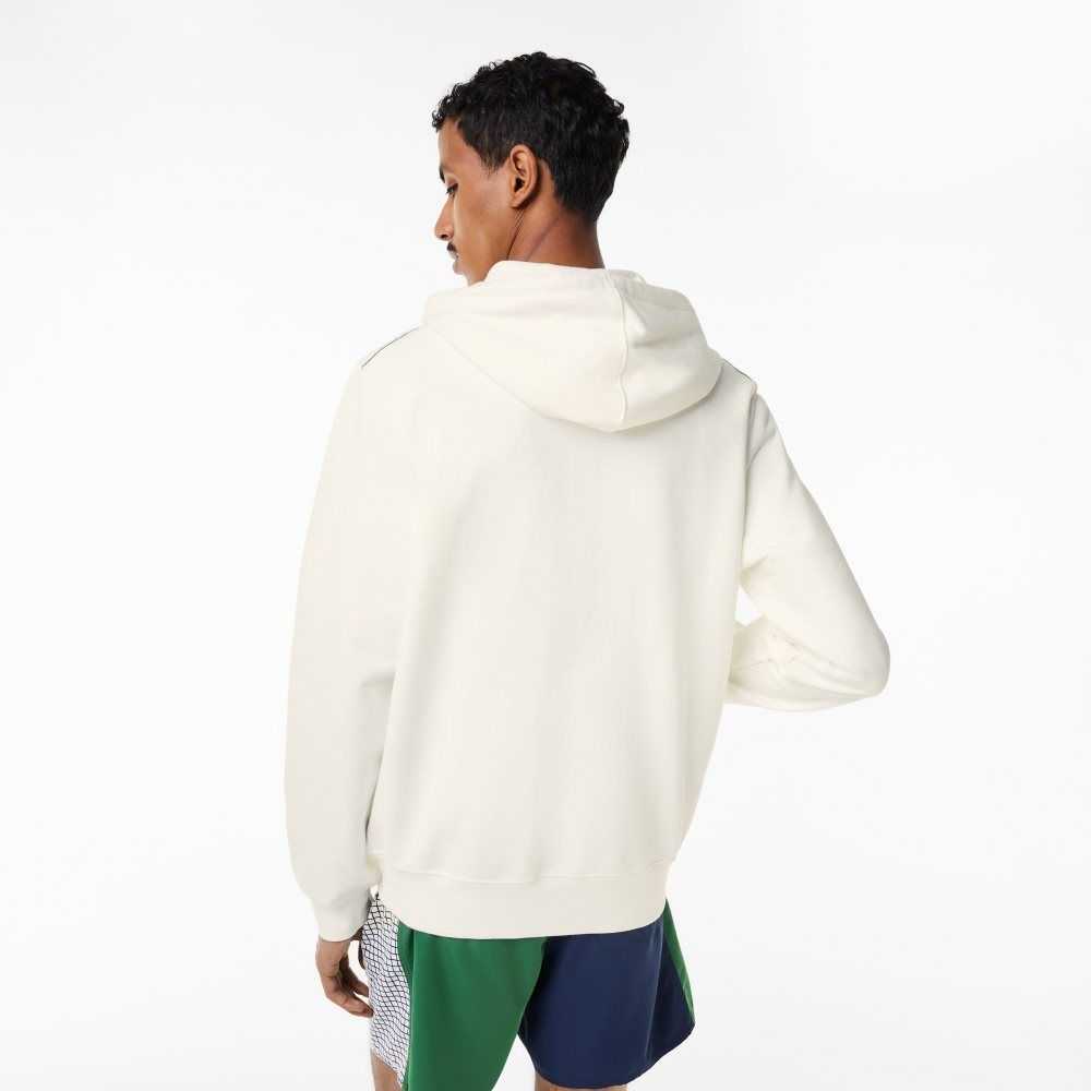 Lacoste Unbrushed Fleece Zipped Hoodie Vita | YLUCA-6930