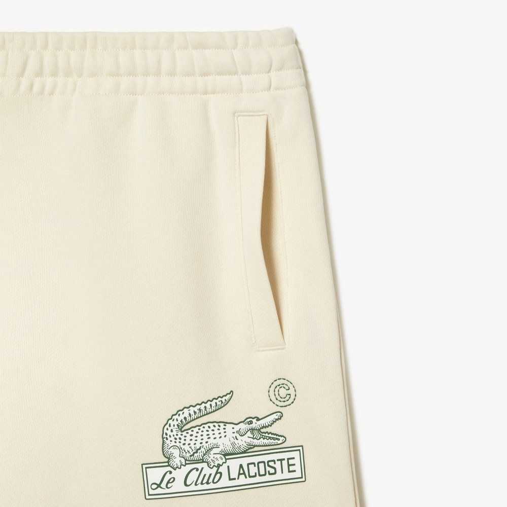 Lacoste Unbrushed Organic Bomull Fleece Vita | CTMIR-6201