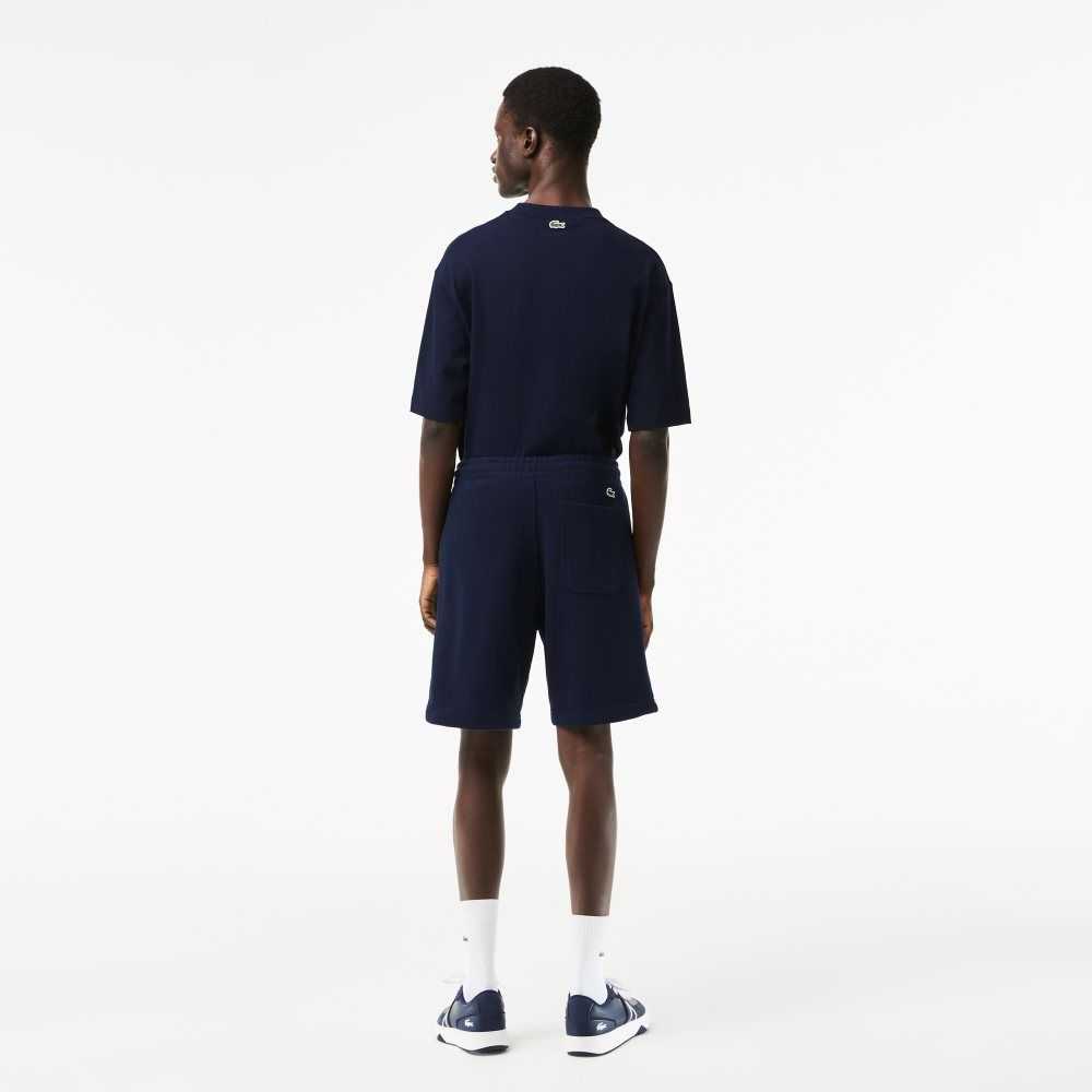 Lacoste Unbrushed Organic Bomull Fleece Marinblå Blå | HBZJD-0135