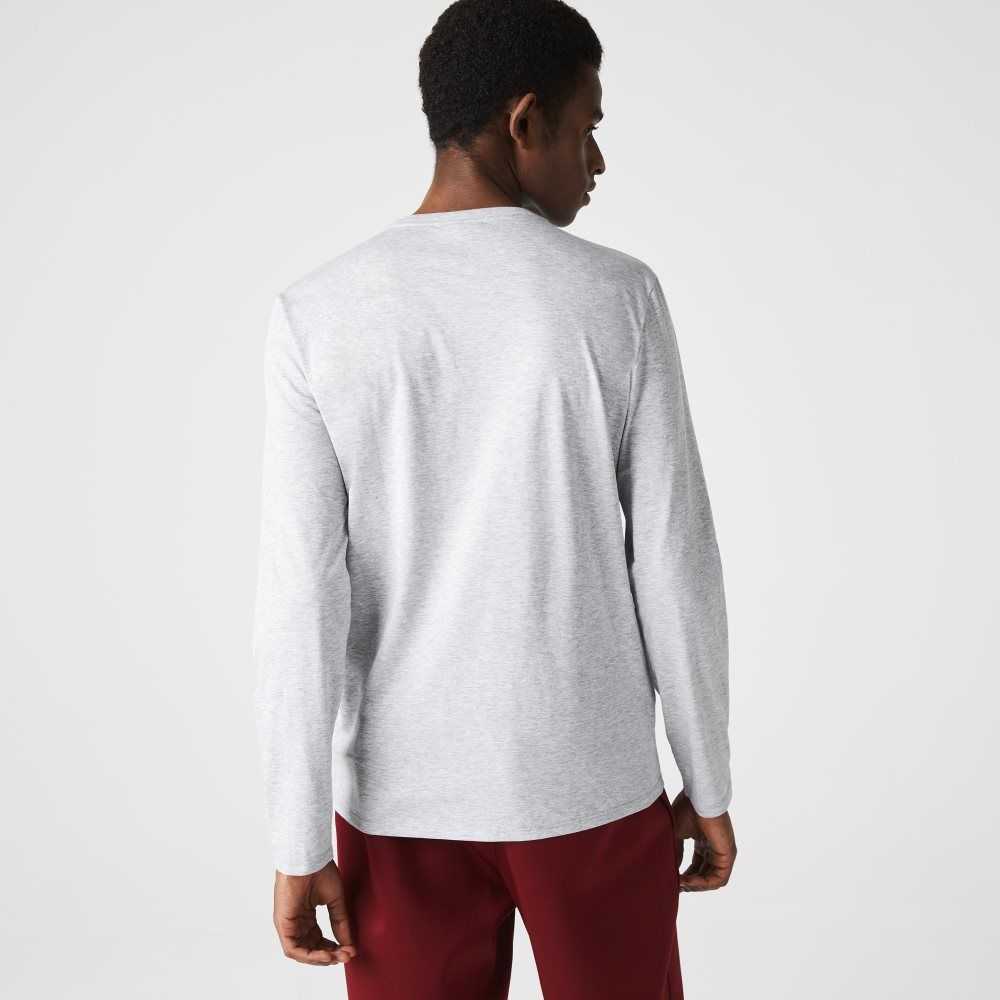 Lacoste V-Neck Lätta Pima Bomull Jersey Grå | ALSQK-4780