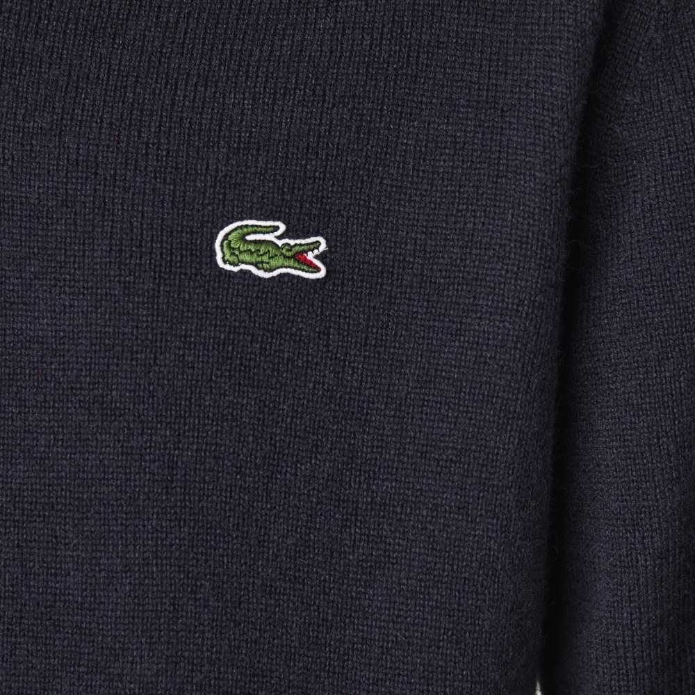 Lacoste V-Neck Ull Marinblå Blå | HGTIO-2104