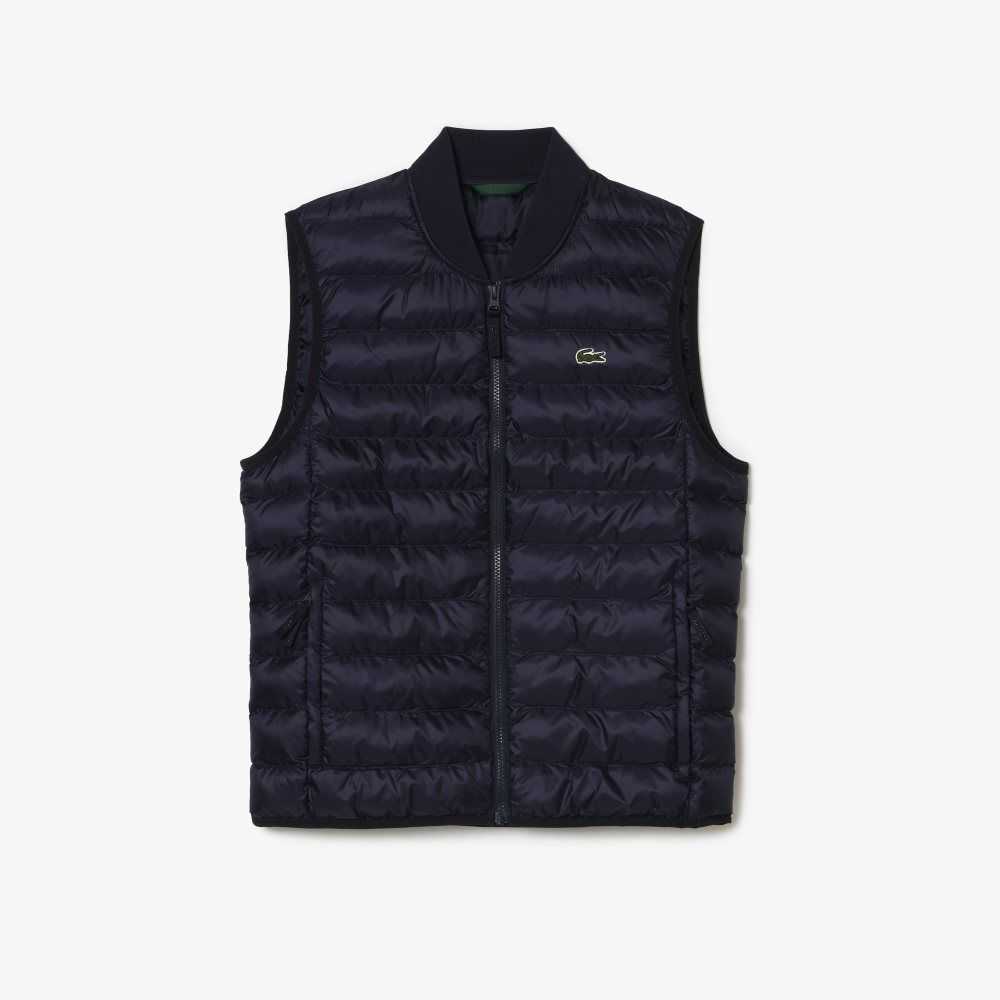 Lacoste Vadderad Vatten-Repellent Vest Marinblå Blå | NIDHR-5687