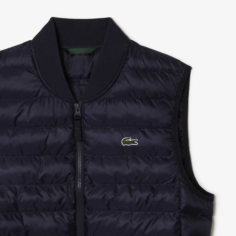 Lacoste Vadderad Vatten-Repellent Vest Marinblå Blå | NIDHR-5687