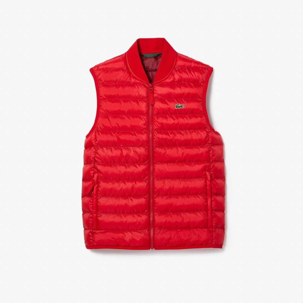 Lacoste Vadderad Vatten-Repellent Vest Röda | NMFYV-7093