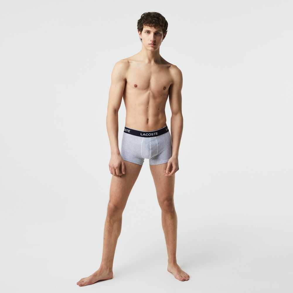 Lacoste Vanliga Boxer Brief 3-Pack Blå Grå | SZGFD-3502