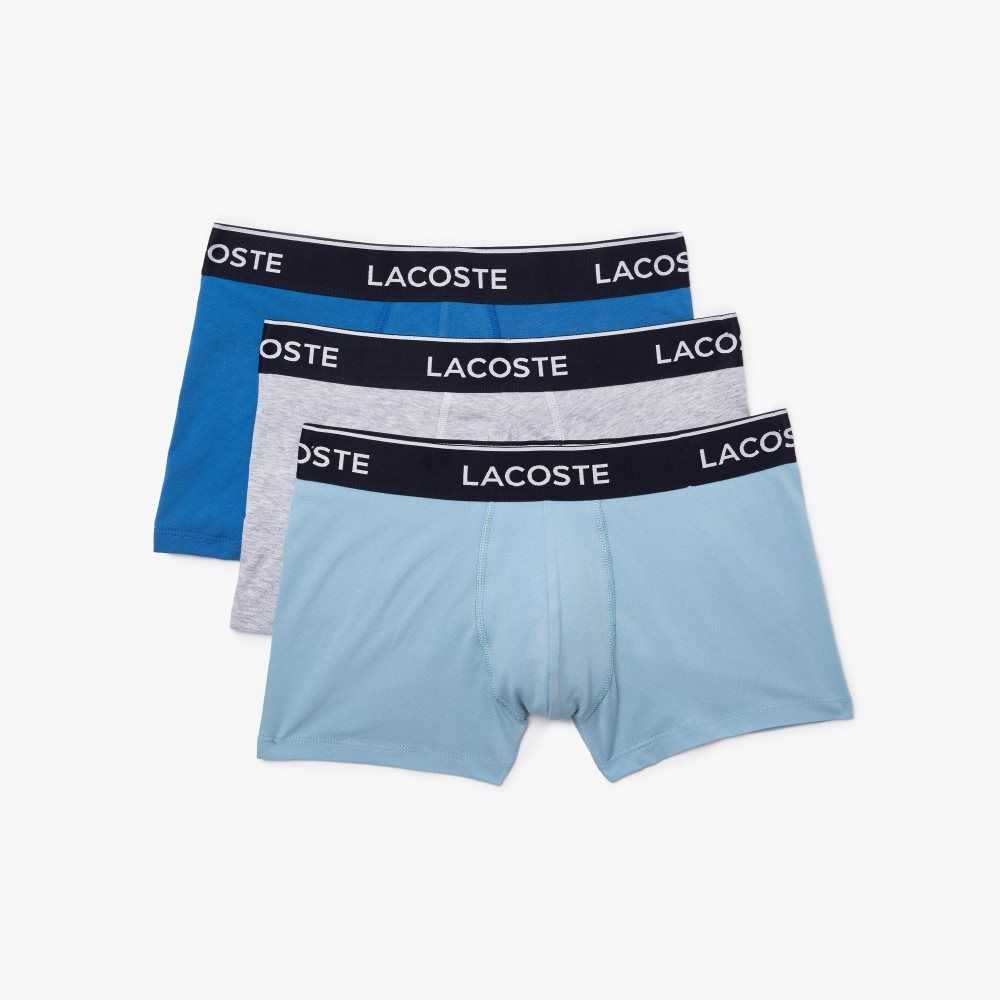 Lacoste Vanliga Boxer Brief 3-Pack Blå Grå | SZGFD-3502