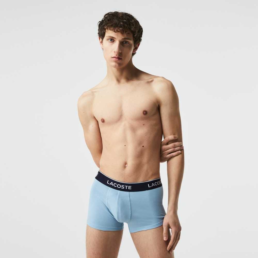 Lacoste Vanliga Boxer Brief 3-Pack Blå Grå | SZGFD-3502