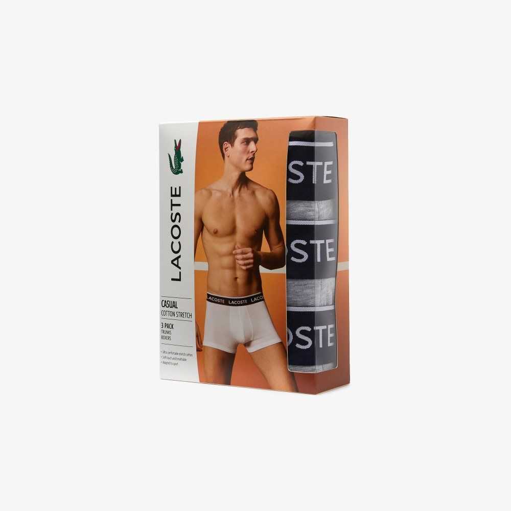 Lacoste Vanliga Boxer Brief 3-Pack Grå | ITGEH-1408