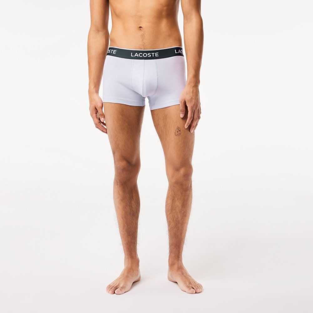 Lacoste Vanliga Boxer Brief 3-Pack Lila Marinblå Blå Grå | IJTAZ-5671