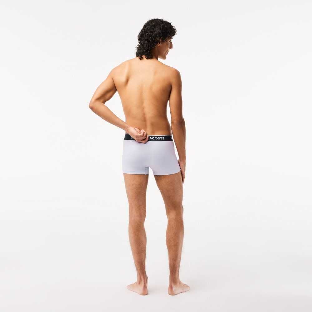 Lacoste Vanliga Boxer Brief 3-Pack Lila Marinblå Blå Grå | IJTAZ-5671