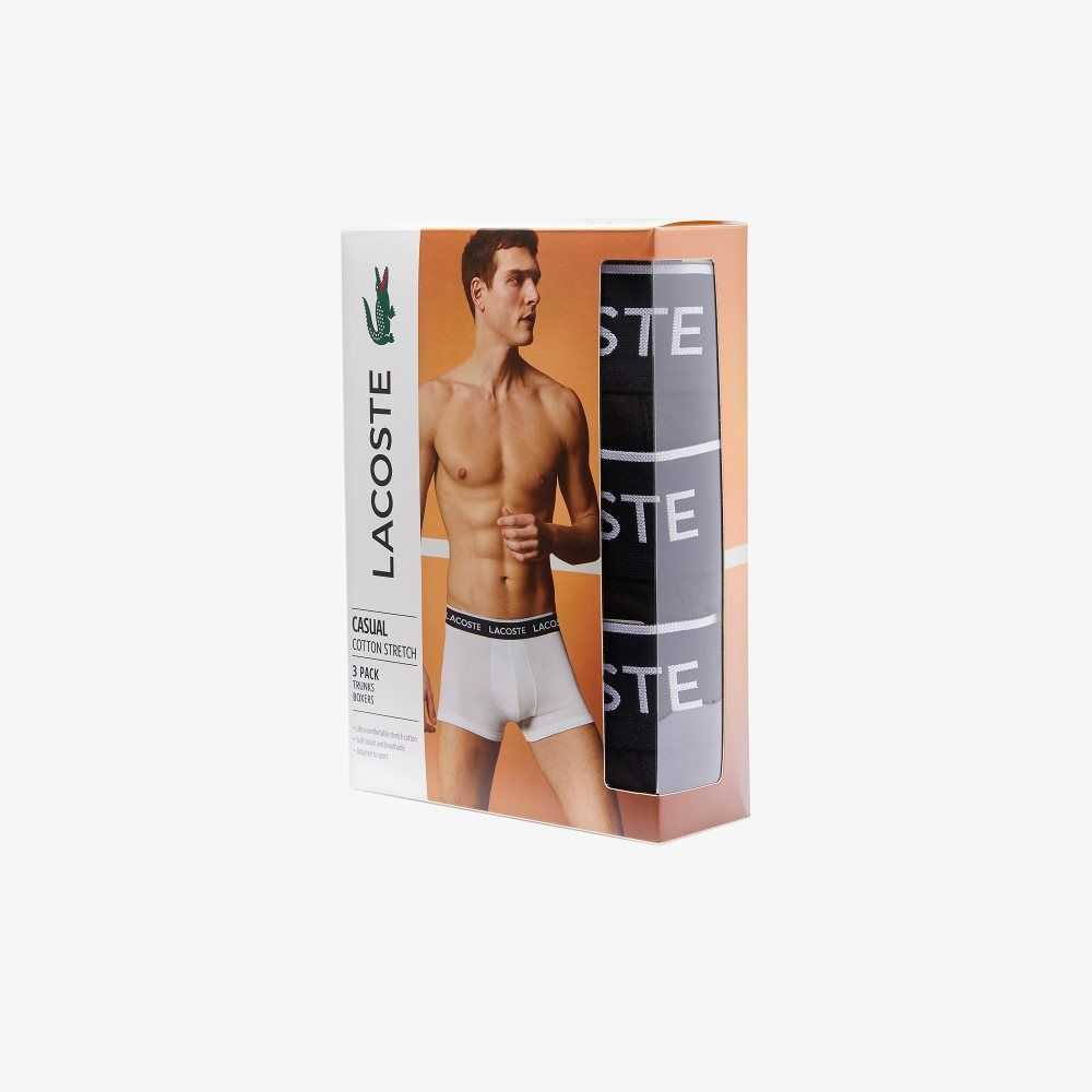 Lacoste Vanliga Boxer Brief 3-Pack Svarta | CBORL-5920