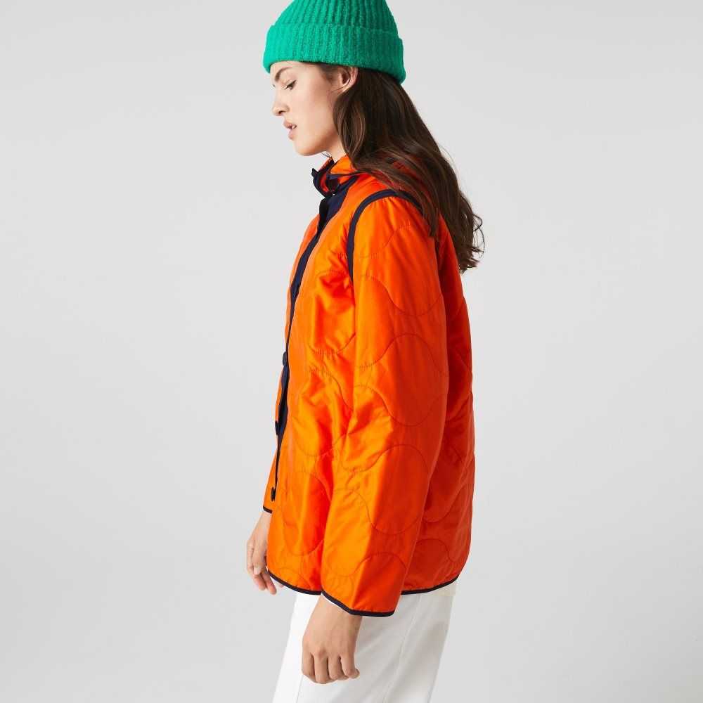 Lacoste Vatten-Repellent 3-In-1 Parka Marinblå Blå Orange | IWQPX-8147