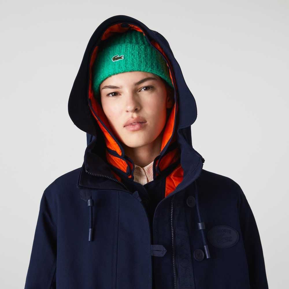 Lacoste Vatten-Repellent 3-In-1 Parka Marinblå Blå Orange | IWQPX-8147