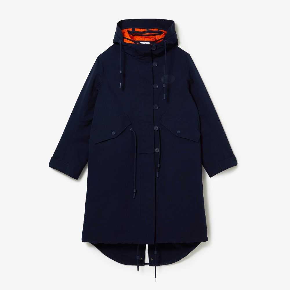 Lacoste Vatten-Repellent 3-In-1 Parka Marinblå Blå Orange | IWQPX-8147