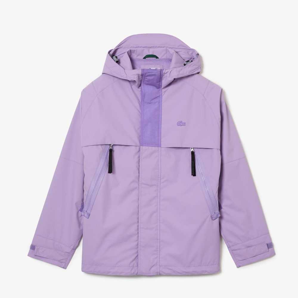 Lacoste Vatten-Repellent Parka Lila | CSLJM-2619