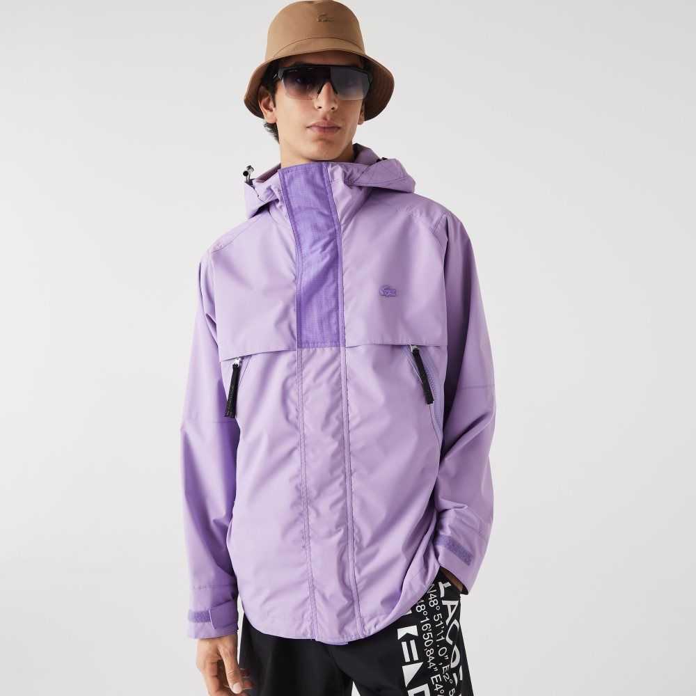 Lacoste Vatten-Repellent Parka Lila | CSLJM-2619