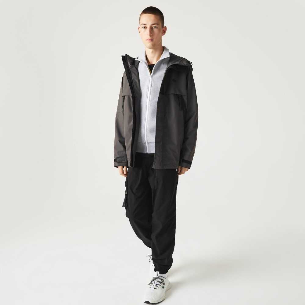 Lacoste Vatten-Repellent Parka Svarta | CYURS-8501