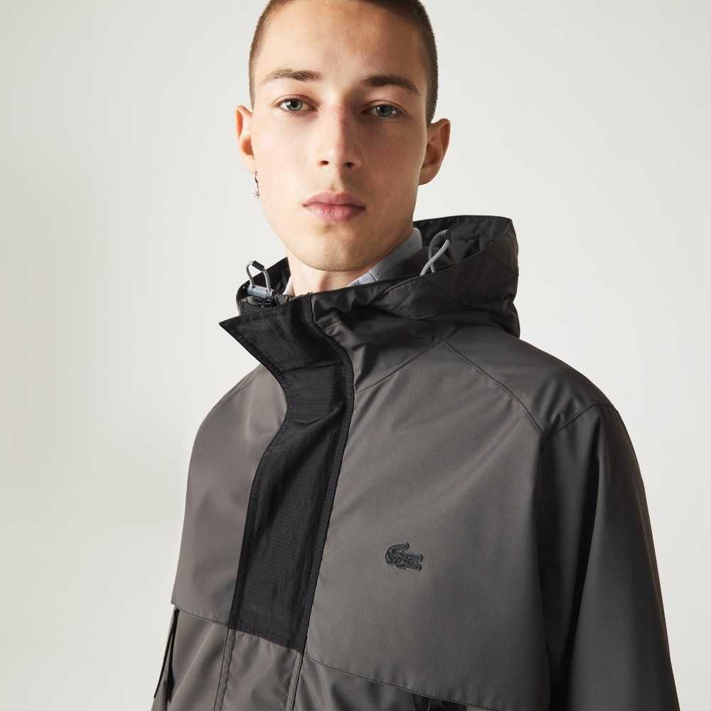 Lacoste Vatten-Repellent Parka Svarta | CYURS-8501