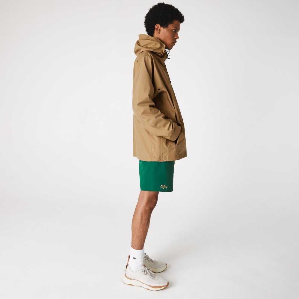 Lacoste Vatten-Resistant Hooded Windbreaker Beige | VJCWT-6752