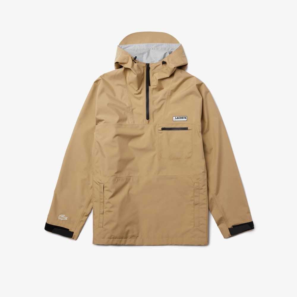 Lacoste Vatten-Resistant Hooded Windbreaker Beige | VJCWT-6752