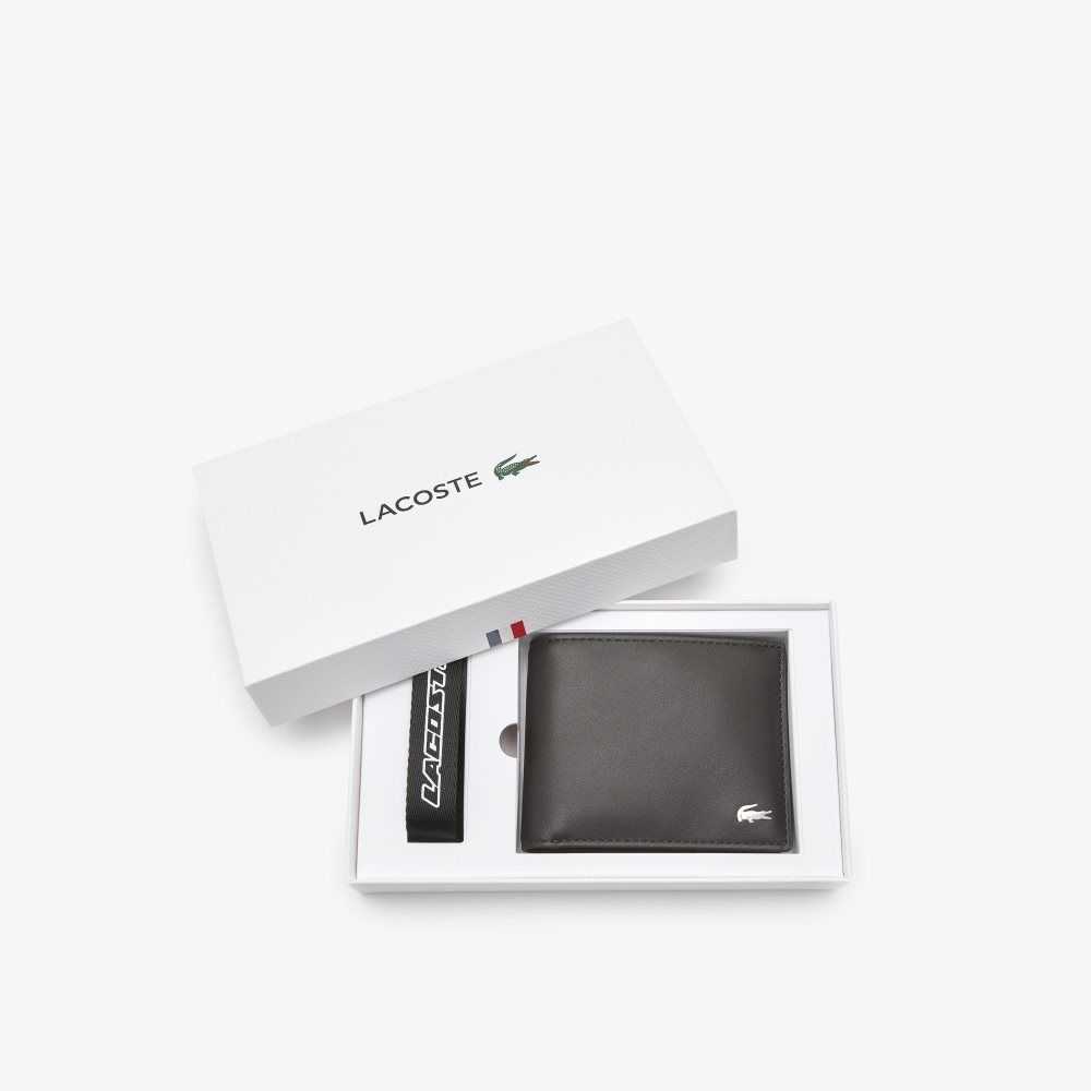 Lacoste Wallet And Matching Key Ring Gift Set Mörkbruna | GNBYJ-1758