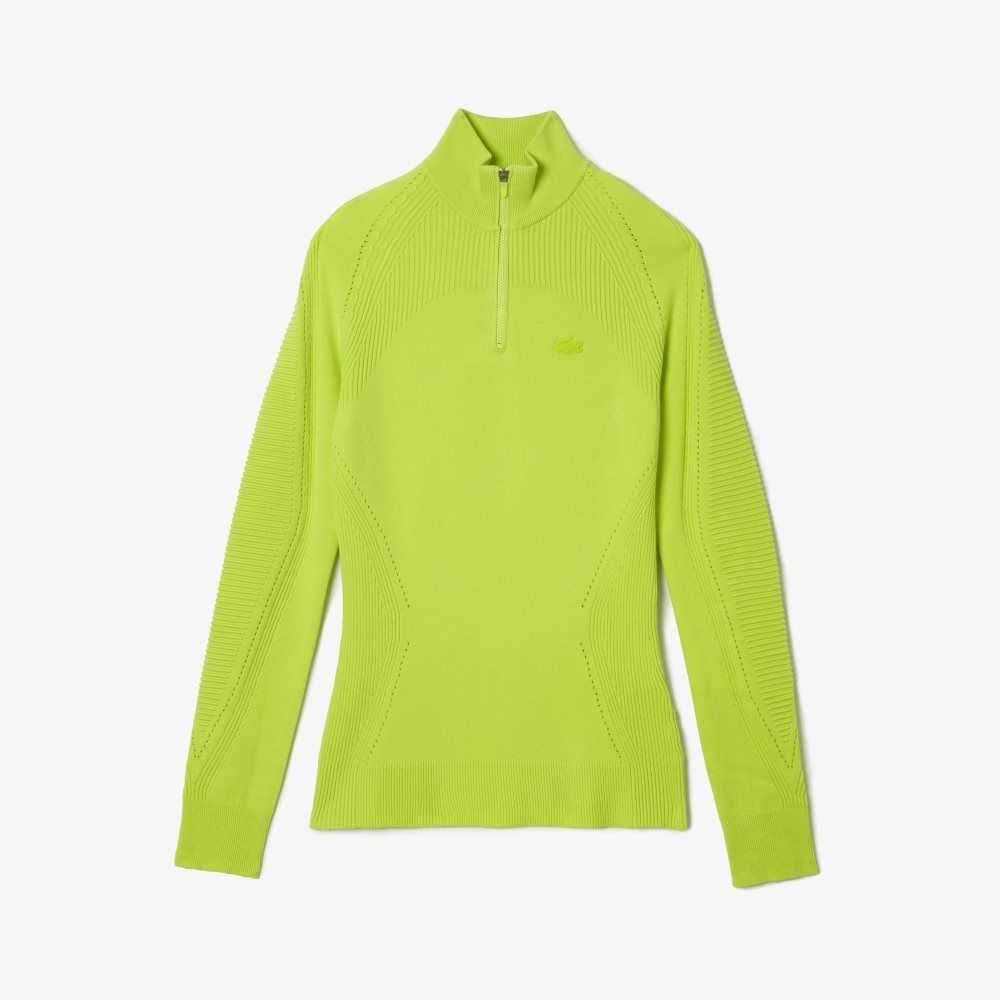 Lacoste Zip Neck Tröja Gula | GBQFZ-2503