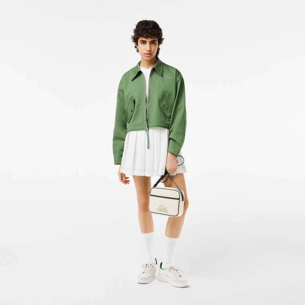 Lacoste Zipped Bomull Harrington Khaki Gröna | YLJTC-2157