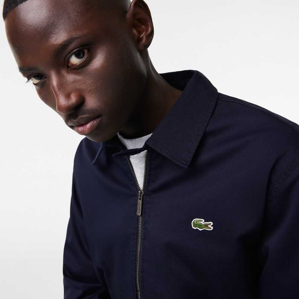 Lacoste Zippered Organic Bomull Gabardine Marinblå Blå | EFCVH-0219