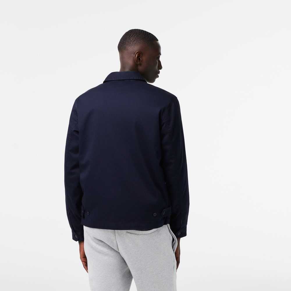 Lacoste Zippered Organic Bomull Gabardine Marinblå Blå | EFCVH-0219