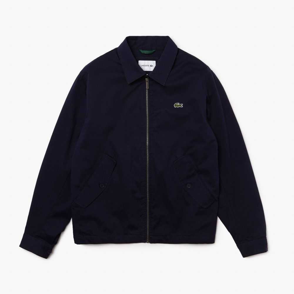 Lacoste Zippered Organic Bomull Gabardine Marinblå Blå | EFCVH-0219