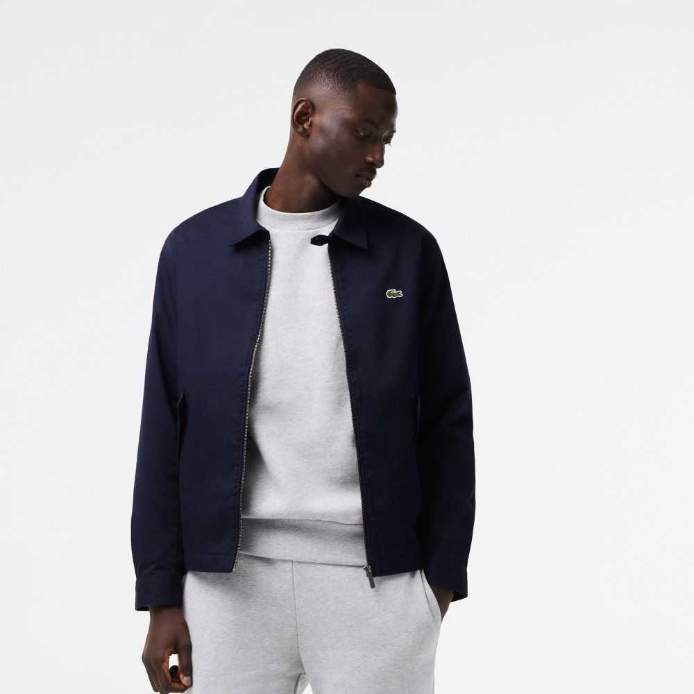 Lacoste Zippered Organic Bomull Gabardine Marinblå Blå | EFCVH-0219