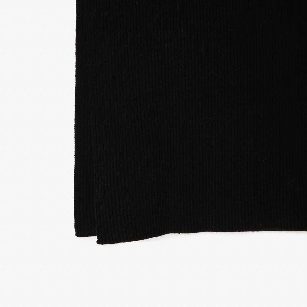 Lacoste Ärmlös Knit Midi Svarta | QJVZO-0378